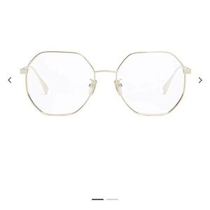 Authentic Fendi Gold Metal hexagon eyeglass frames